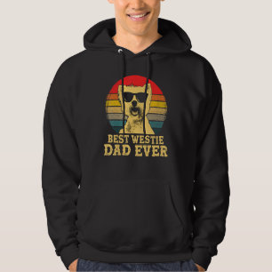 Best Westie Dad Ever Dog  Retro Vintage Hoodie