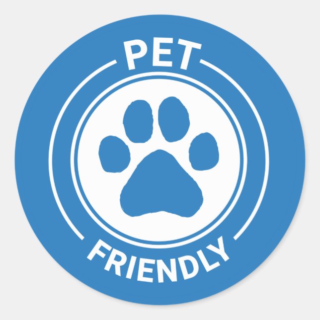 Best Westie Pet Friendly Drawn Paw - Blue  Classic Round Sticker (Front)