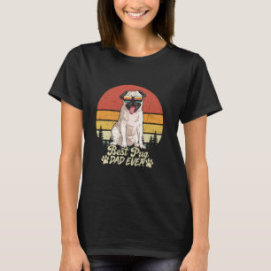 Best White Pug Dad Ever Vintage Retro Dog Fathers T-Shirt