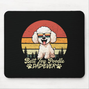 Best White Toy Poodle Dad Ever Vintage Dog Fathers Mouse Mat