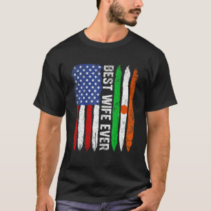 Best Wife Ever Father's Day Niger Us Flag Retro T-Shirt