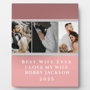 Best Wife ever Personalised 3 Photos Plaque