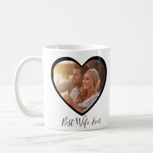 Best Wife Ever Personalised Heart 2 Photo Script Coffee Mug