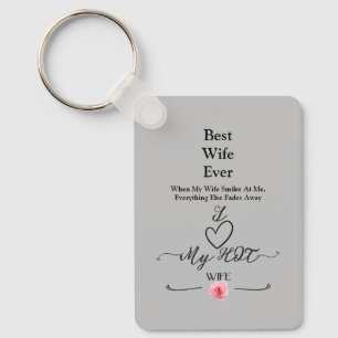 Best Wife Ever Romantic Rose Gold Heart Key Ring