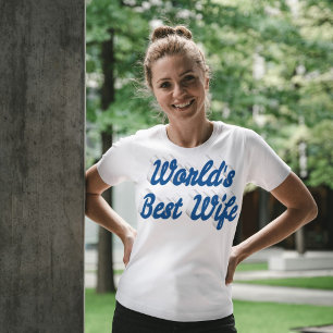 Best Wife sea blue text T-Shirt