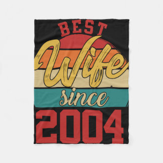 Best Wife Since 2004 Epic Couple 20th Wedding Anni Fleece Blanket