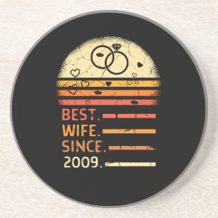 Best wife since 2009 retro vintage mother's day coaster