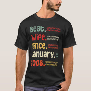 Best Wife Since January 2008 Wedding Marry Husband T-Shirt