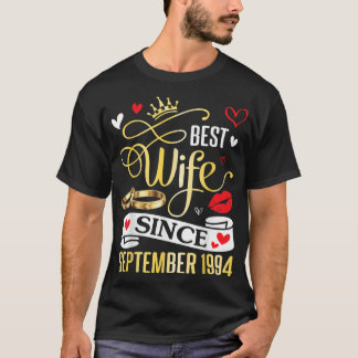 Best Wife Since September 1994 Happy Marry 28 Year T-Shirt