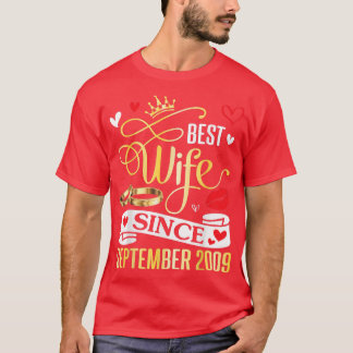 Best Wife Since September 2009 Happy Marry 13 Year T-Shirt
