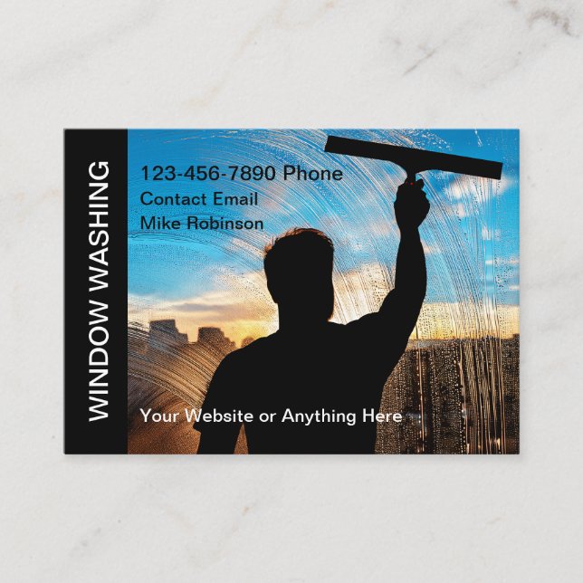 Best Window Washing Theme Business Cards  (Front)