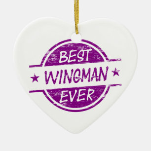 Best Wingman Ever Purple Ceramic Tree Decoration