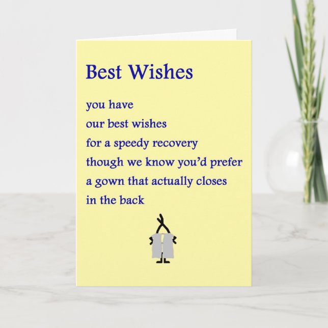 Best Wishes - a funny get well poem Card (Front)