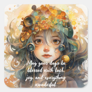 Best wishes and luck Custom text Square Sticker