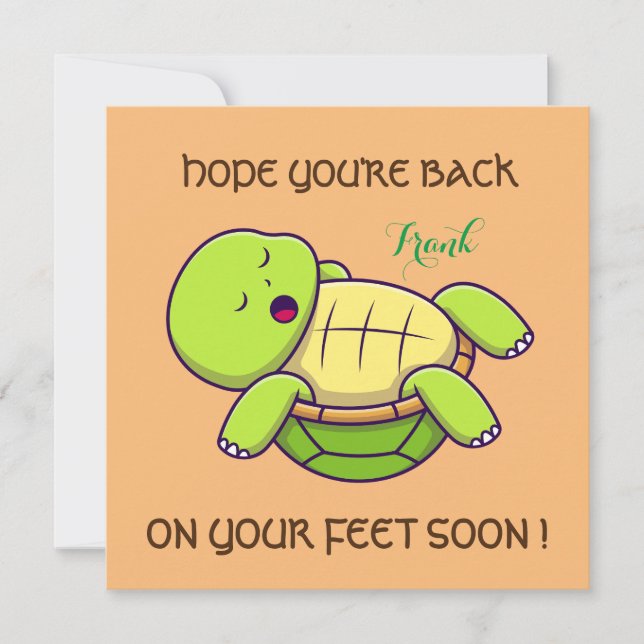 Best wishes- back on feet - Get well soon  Thank You Card (Front)