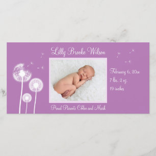Best Wishes !!! Birth Announcement 2 (purple)
