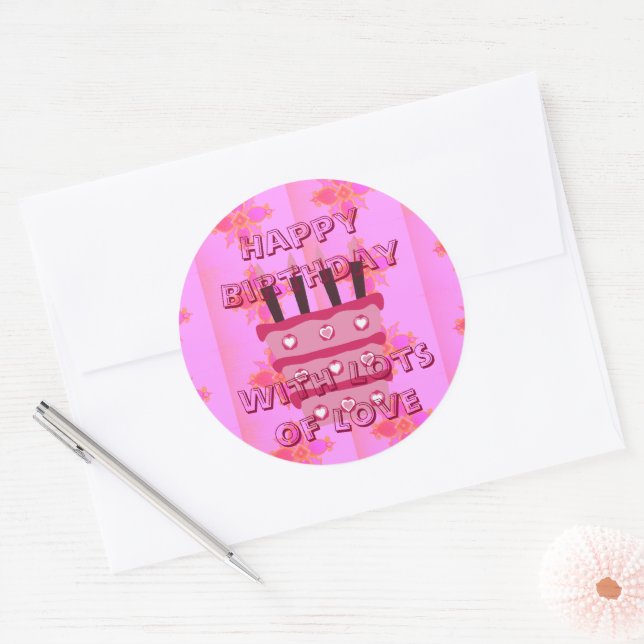 Best Wishes Birthday Classic Round Sticker (Envelope)