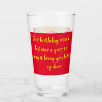 Best wishes birthday design red yellow with dots
