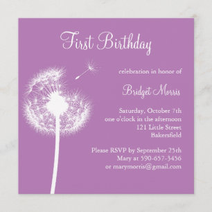 Best Wishes! Birthday Invitation (purple)