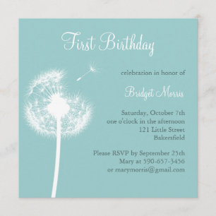 Best Wishes! Birthday Invitation (turquoise)
