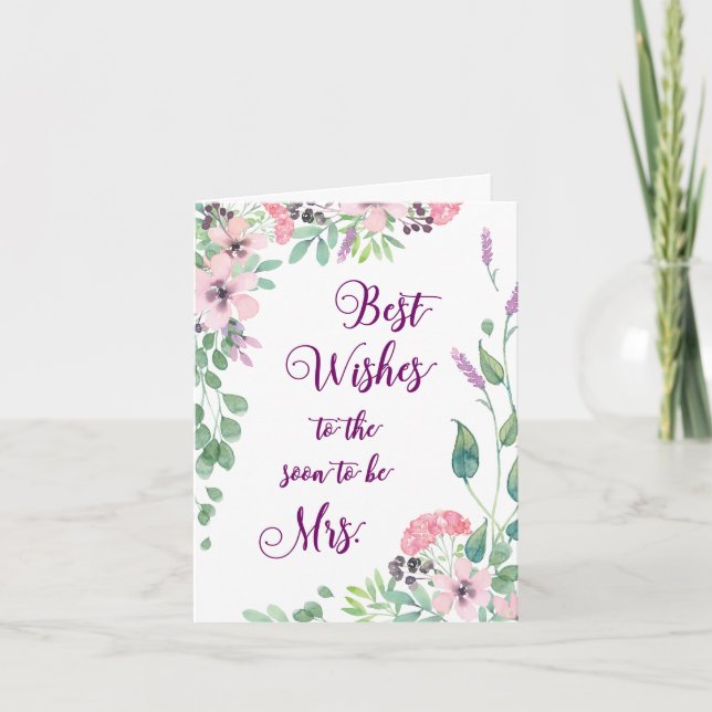 Best Wishes Bridal Shower Gift Tag Greeting Invitation (Front)