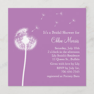 Best Wishes! Bridal Shower Invitation (purple)