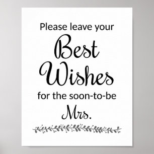 Best Wishes Bridal Shower Sign - Rochester