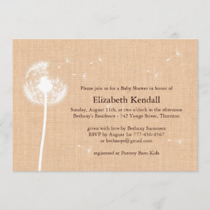 Best Wishes Burlap Baby Shower Invitation