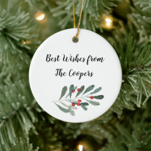 Best Wishes Ceramic Ornament