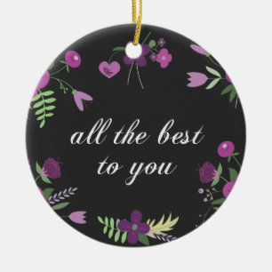 Best wishes ceramic tree decoration