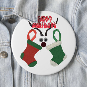 Best Wishes Christmas Special Occasion Red & Green 6 Cm Round Badge