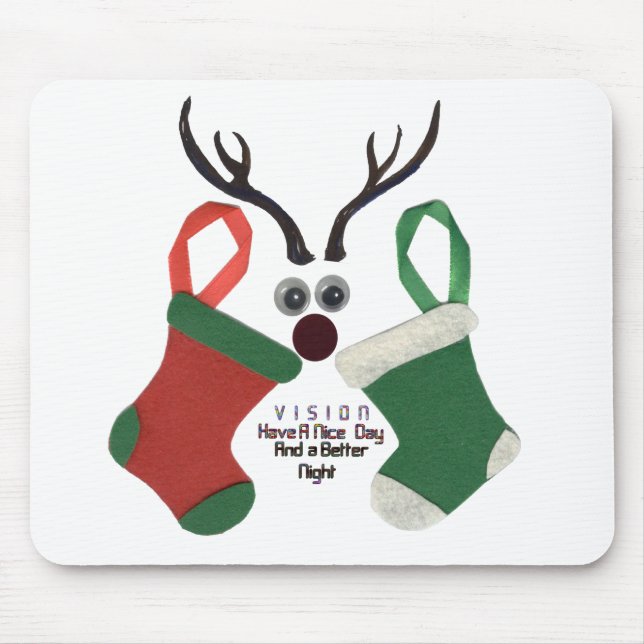 Best Wishes Christmas Special Occasion Red & Green Mouse Mat (Front)