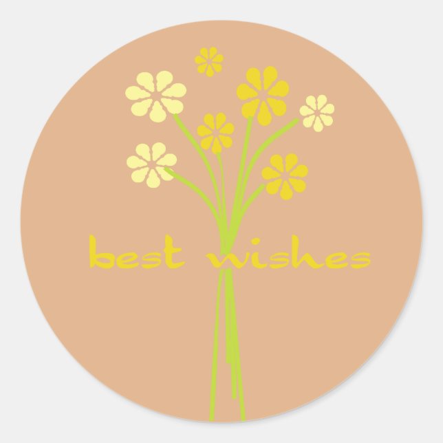 Best Wishes Classic Round Sticker (Front)