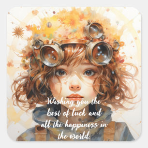 Best wishes Custom text Square Sticker