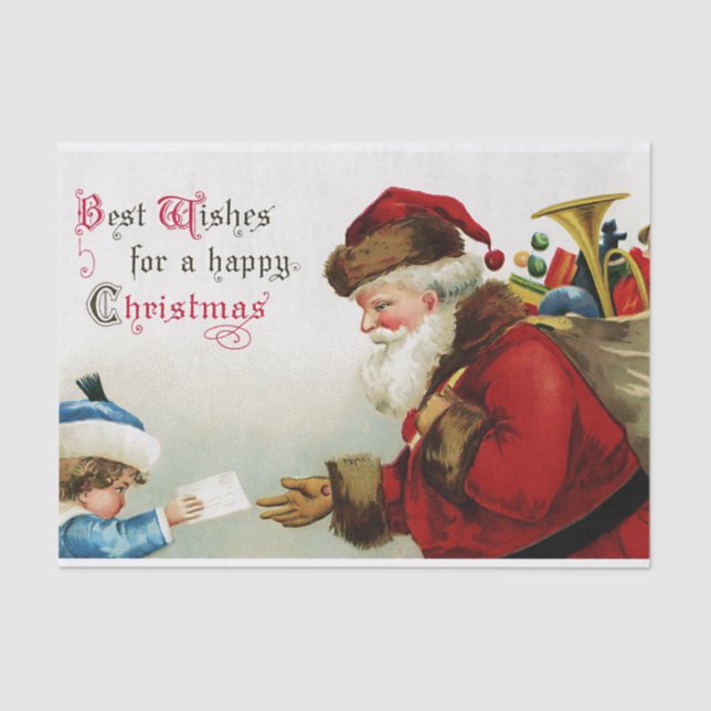Best Wishes for a Happy Christmas! Tissue Paper (Front)