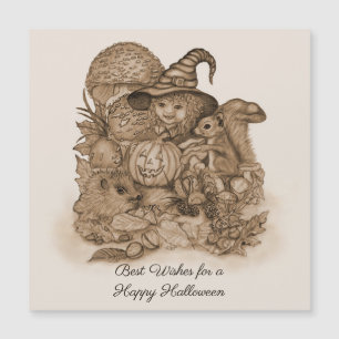 Best Wishes for a Happy Halloween magnetic card