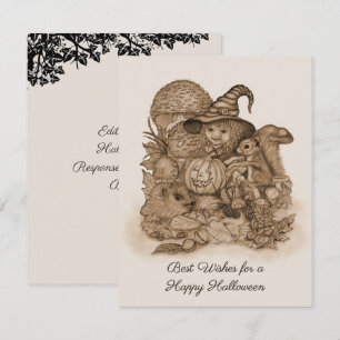 Best Wishes for a Happy Halloween RSVP Card