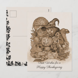 Best Wishes for a Happy Thanksgiving Holiday Postcard