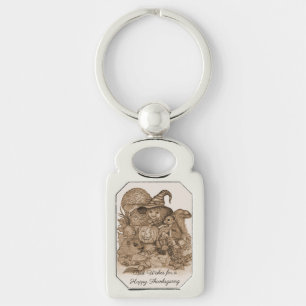 Best Wishes for a Happy Thanksgiving Key Ring