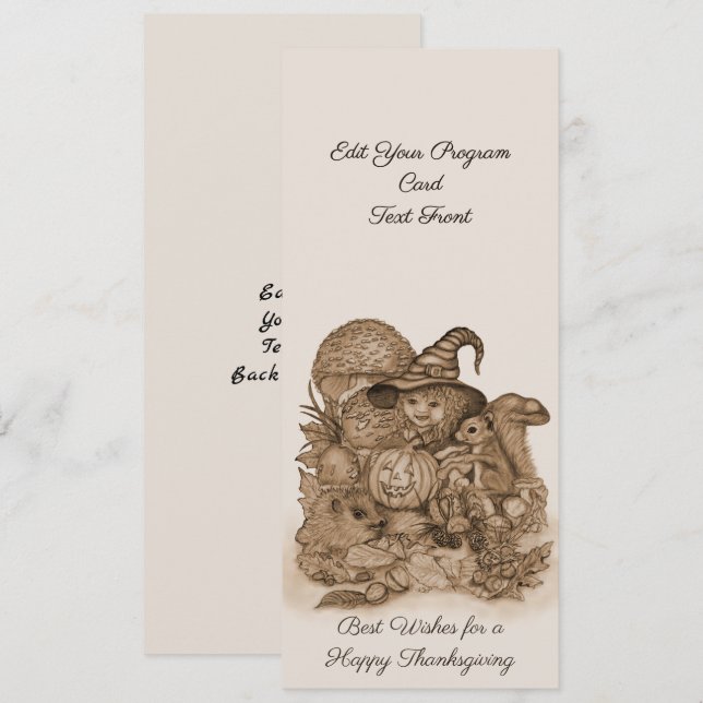 Best Wishes for a Happy Thanksgiving Programme (Front/Back)