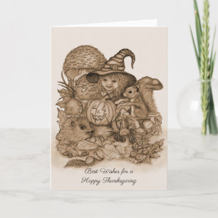 Best Wishes for a Happy Thanksgiving Thank You Card