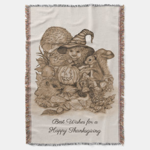Best Wishes for a Happy Thanksgiving Throw Blanket