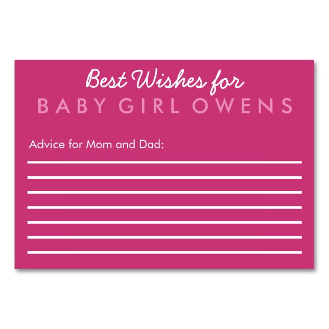Best Wishes for Baby Advice Card (Front)