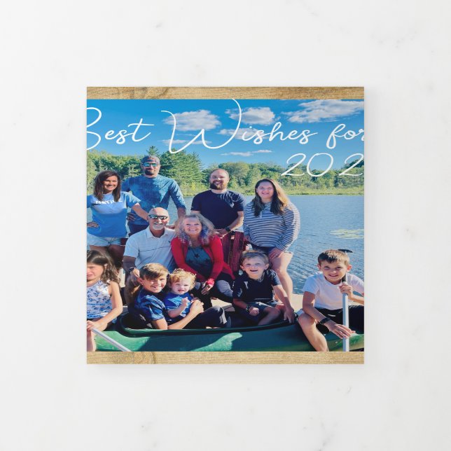 Best Wishes for New Year Photo & Xmas Letter    Tri-Fold Invitation (Cover)