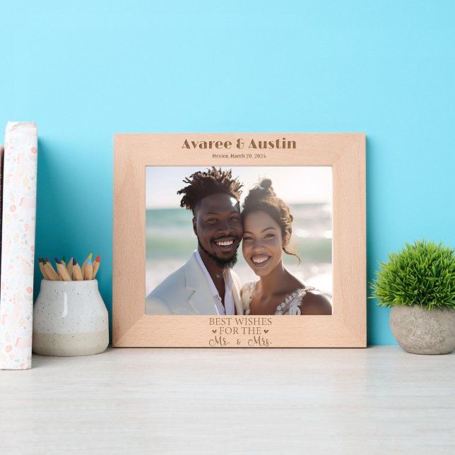 Best Wishes for the Mr. and Mrs.  Wedding Etched Frames (Creator Uploaded)