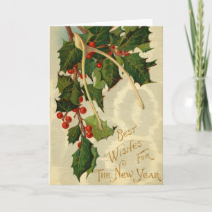 Best Wishes for The New Year - VIntage Postcard