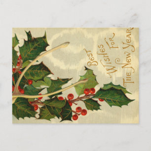 Best Wishes for The New Year - VIntage Postcard