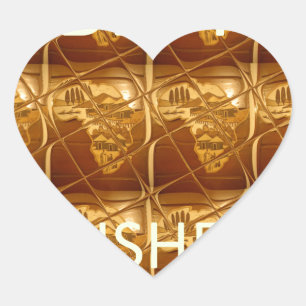 Best Wishes from Africa: A Golden Continent Heart Sticker