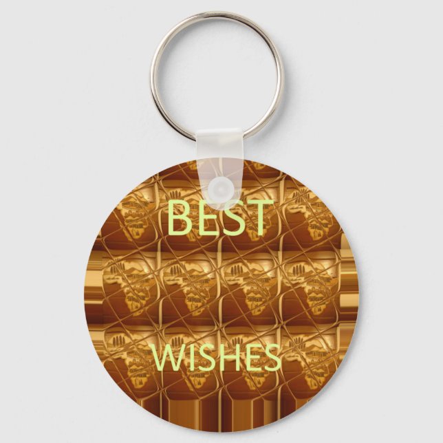 Best Wishes from Africa: A Golden Continent Key Ring (Front)