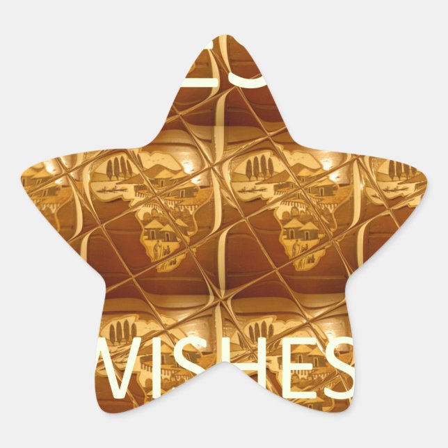 Best Wishes from Africa: A Golden Continent Star Sticker (Front)